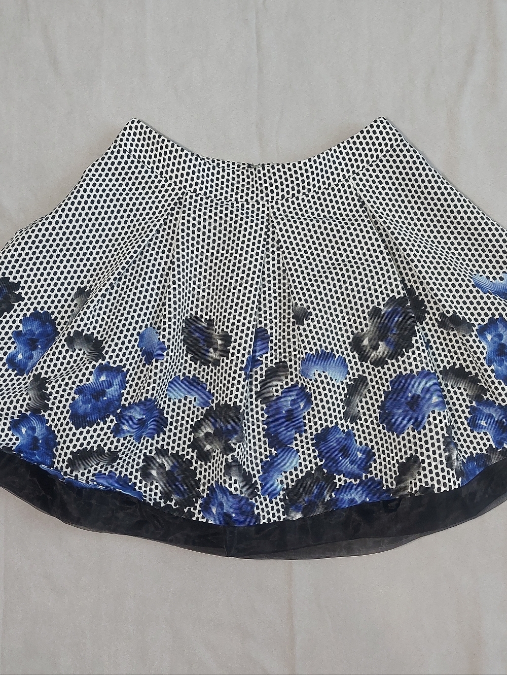Express High Waisted Polka Dot Full Circle Pleated Mini Poodle Skirt, 4
